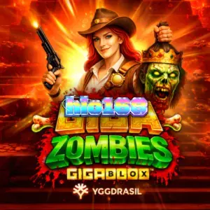 Tampilan visual slot Giga Zombies GigaBlox dengan latar belakang kuil Aztec